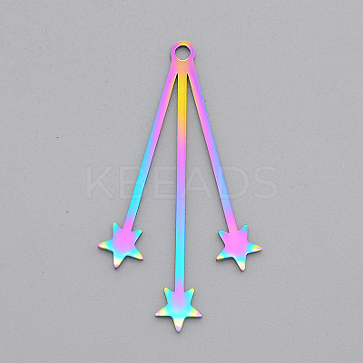 Ion Plating(IP) 201 Stainless Steel Pendants STAS-S105-LA577-1