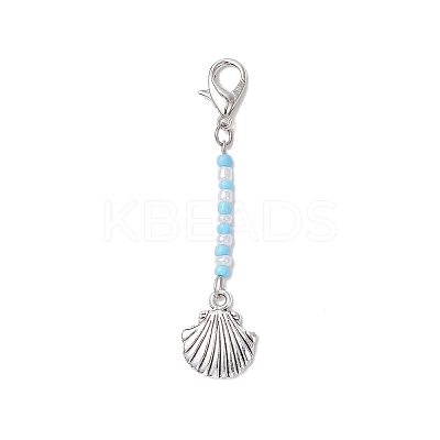 8Pcs Marine Animals Zinc Alloy Pendant Decorations HJEW-JM03229-1