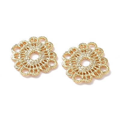 Brass Hollow Flower Multi-Strand Links KK-Z164-01G-1
