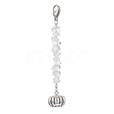 Halloween Pumpkin Alloy Pendant Decorations HJEW-JM02073-04-1