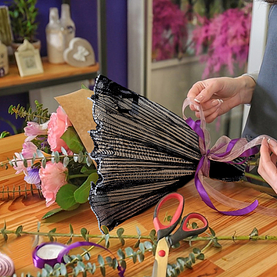 4 Bags Polyester Flower Bouquet Wrapping Mesh Paper ORIB-BC0001-12A-1
