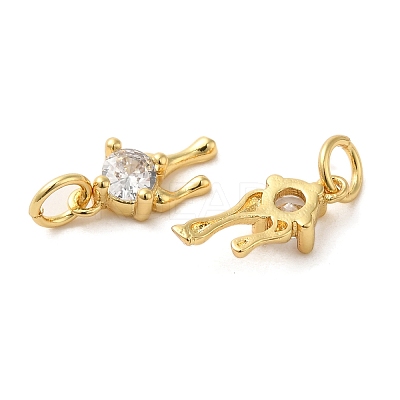 Rack Plating Brass Micro Pave Cubic Zirconia Charms KK-G488-13G-1