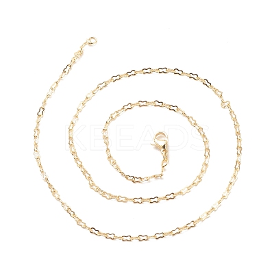 Brass Calabash Link Chains Necklace for Women NJEW-P265-10G-1