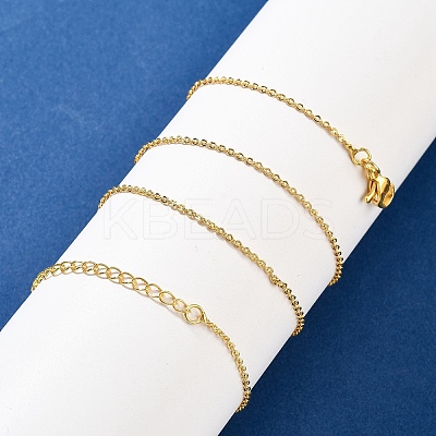 Brass Rolo Chains Necklaces for Women NJEW-D302-45G-1