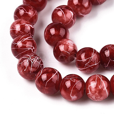 Drawbench Glass Round Beads GLAD-WH0001-01-15-1