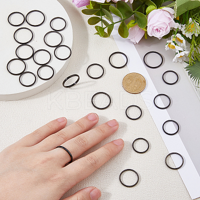 24Pxcs 6 Styles 2mm Polished Plain Dome Finger Ring for Girl Women RJEW-DC0001-21-1
