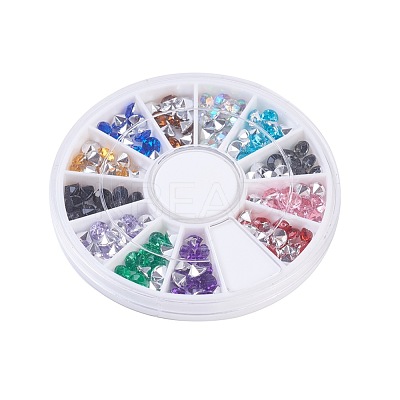 Imitation Taiwan Acrylic Rhinestone Pointed Back Cabochons OACR-X0006-11-4mm-B-1