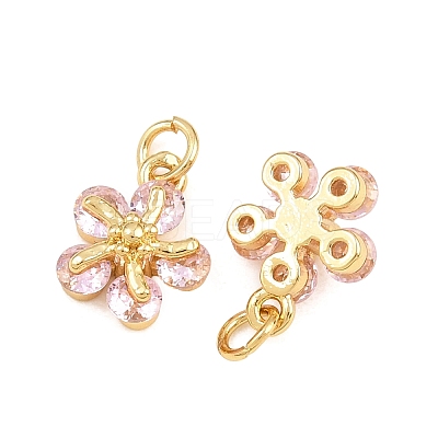 Brass Pave Cubic Zirconia Charms KK-Q085-14G-02-1