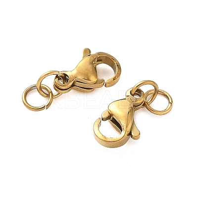 304 Stainless Steel Lobster Claw Clasps STAS-K313-01A-G-1