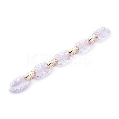 Transparent Acrylic & CCB Plastic Linking Cable Chains AJEW-JB00911-02-1