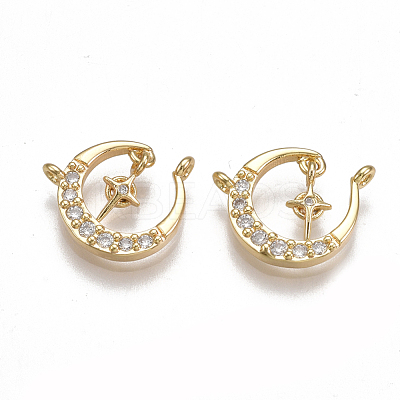 Brass Micro Pave Cubic Zirconia Charms KK-T038-388G-1