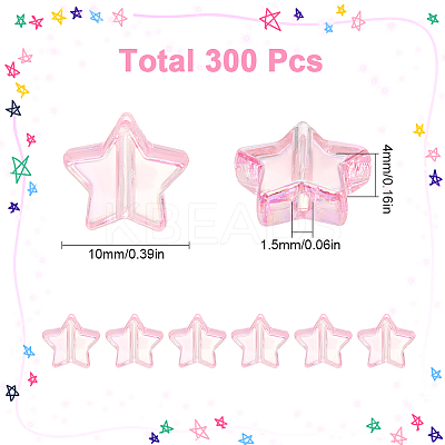 300Pcs Eco-Friendly Transparent Acrylic Beads OACR-SC0001-68A-1
