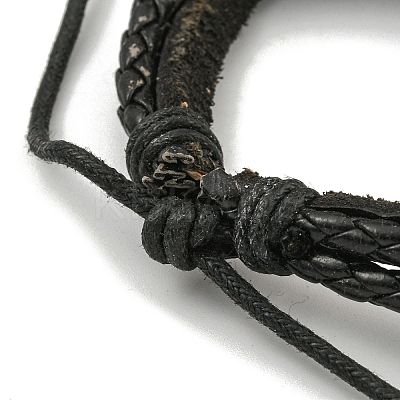 PU Imitation Leather Braided Cord Bracelets BJEW-G709-07B-AS-1