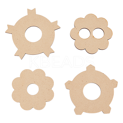 4 Sets Flower Wooden Wick Holder Kit WOOD-DR0001-03B-1
