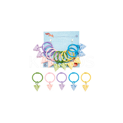 10Pcs 5 Colors Resin Cheese Pendant Locking Stitch Markers HJEW-AB00679-1