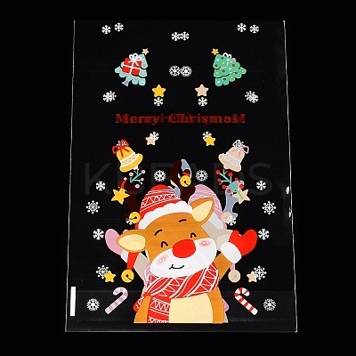 Christmas Theme Self-adhesive Plastic Bakeware Bag ABAG-F006-04-1