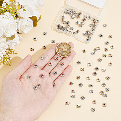 100Pcs 304 Stainless Steel Spacer Beads STAS-UN0054-15-1