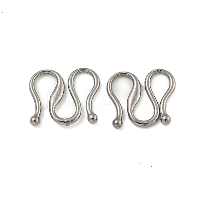 Non-Tarnish 304 Stainless Steel S-Hook Clasps STAS-U007-19B-P-1