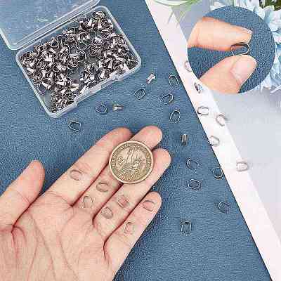 240Pcs 304 Stainless Steel Snap on Bails STAS-CN0001-18-1