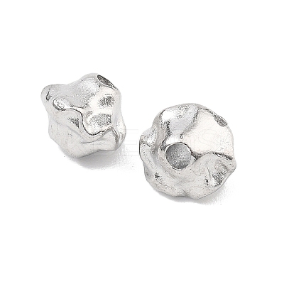 Hammered 304 Stainless Steel Beads STAS-B127-01P-04-1