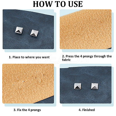 200Pcs Iron Studs Rivets IFIN-GF0001-63P-1