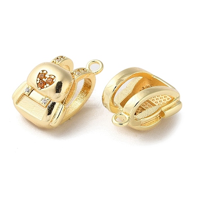 Brass Micro Pave Cubic Zirconia Pendants KK-F862-15G-1
