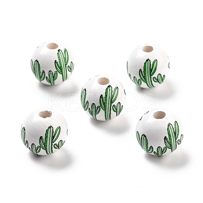 Spray Painted European Schima Wood Beads WOOD-M004-09-1