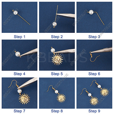DIY Sun Moon Star Earring Making Kit DIY-SC0020-86-1