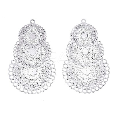 Tarnish Resistant 304 Stainless Steel Filigree Pendants LS-X-STAS-R102-10P-1