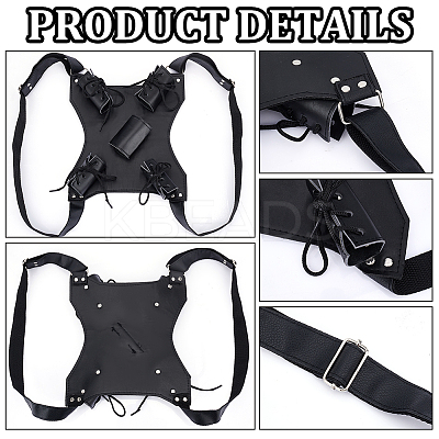 PU Leather with Alloy Waist Fencing Sheath AJEW-WH0248-519A-1
