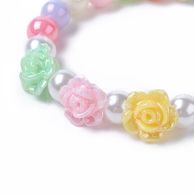 Kids Acrylic Beaded Stretch Bracelets BJEW-JB04837-M-1