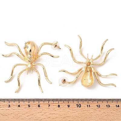 Alloy Rhinestone Stud Earrings LS-EJEW-P321-01G-1