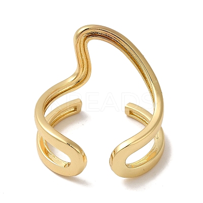 Brass Open Cuff Rings RJEW-Q778-39G-1
