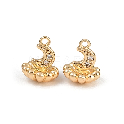 Brass Micro Pave Cubic Zirconia Pendants KK-K407-22G-1