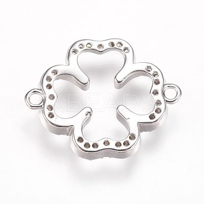 Brass Micro Pave Cubic Zirconia Links ZIRC-K073-09-01P-1