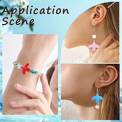 10Pcs 5 Colors Baking Paint Glass Beads LAMP-YW0004-18-1