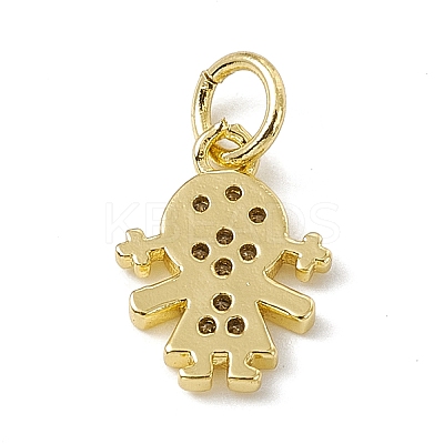 Brass Micro Pave Cubic Zirconia Charms ZIRC-F132-20G-1