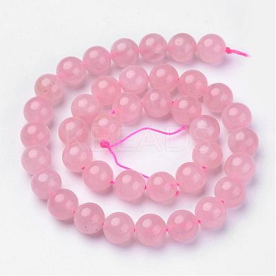 Pink Color Natural Madagascar Rose Quartz Beads Strands G-D809-19-10mm-1