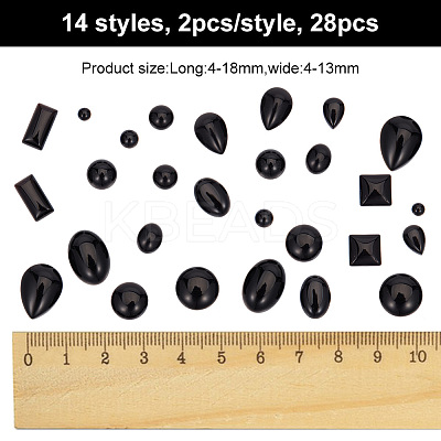 28Pcs 14 Styles Natural & Synthetic Mixed Gemstone Cabochons G-HY0001-59-1