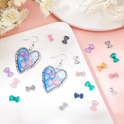 120Pcs 12 Styles Bowknot Resin Cabochons MRMJ-OC0002-90-1