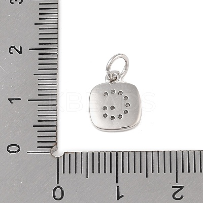 Rack Plating Brass Micro Pave CLear Cubic Zirconia Charms KK-E110-14P-G-1