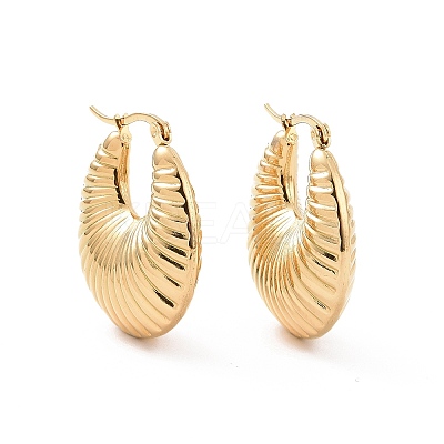 Ion Plating(IP) 304 Stainless Steel Hoop Earrings EJEW-M212-02G-1