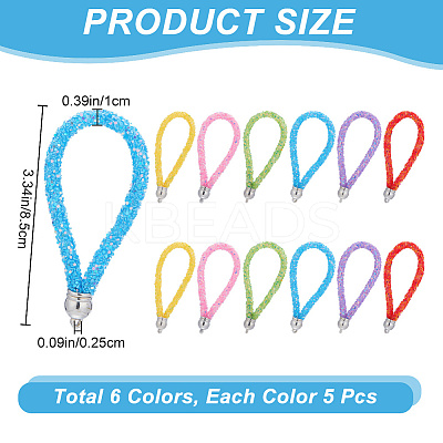 30Pcs 6 Colors PVC Sequin Rope Pendant Decorations FIND-CP0001-74-1