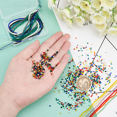 12 Strands 12 Colors Transparent Glass Beads Strands GLAA-PH0001-89-1