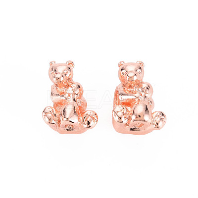 Rack Plating Alloy European Beads MPDL-N039-145RG-1