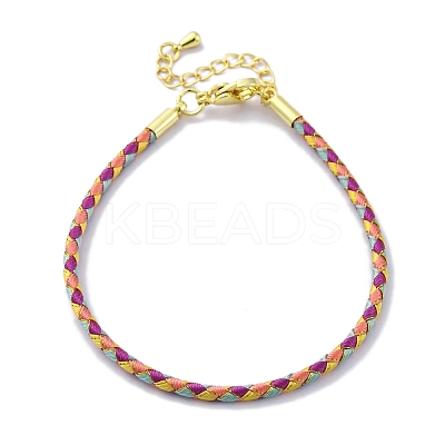 Polyester Cord Braided Bracelet Makings MAK-Z003-01G-25-1