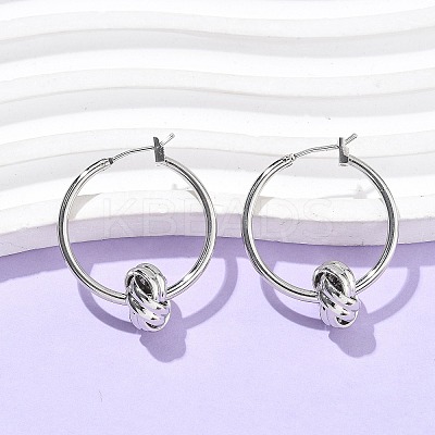 Brass Twist Hoop Earrings for Women EJEW-L297-01A-P-1