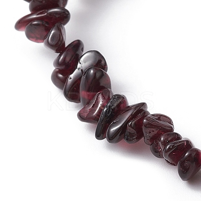 Natural Garnet Chips Beaded Stretch Bracelets for Women BJEW-JB10046-09-1