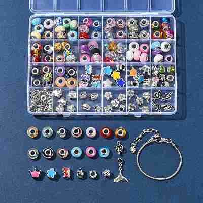 DIY Brass European Style Bracelet Making Kits DIY-FS0010-09-1