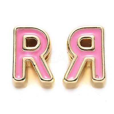Rack Plating Alloy Enamel Beads X-ENAM-S122-033R-NR-1